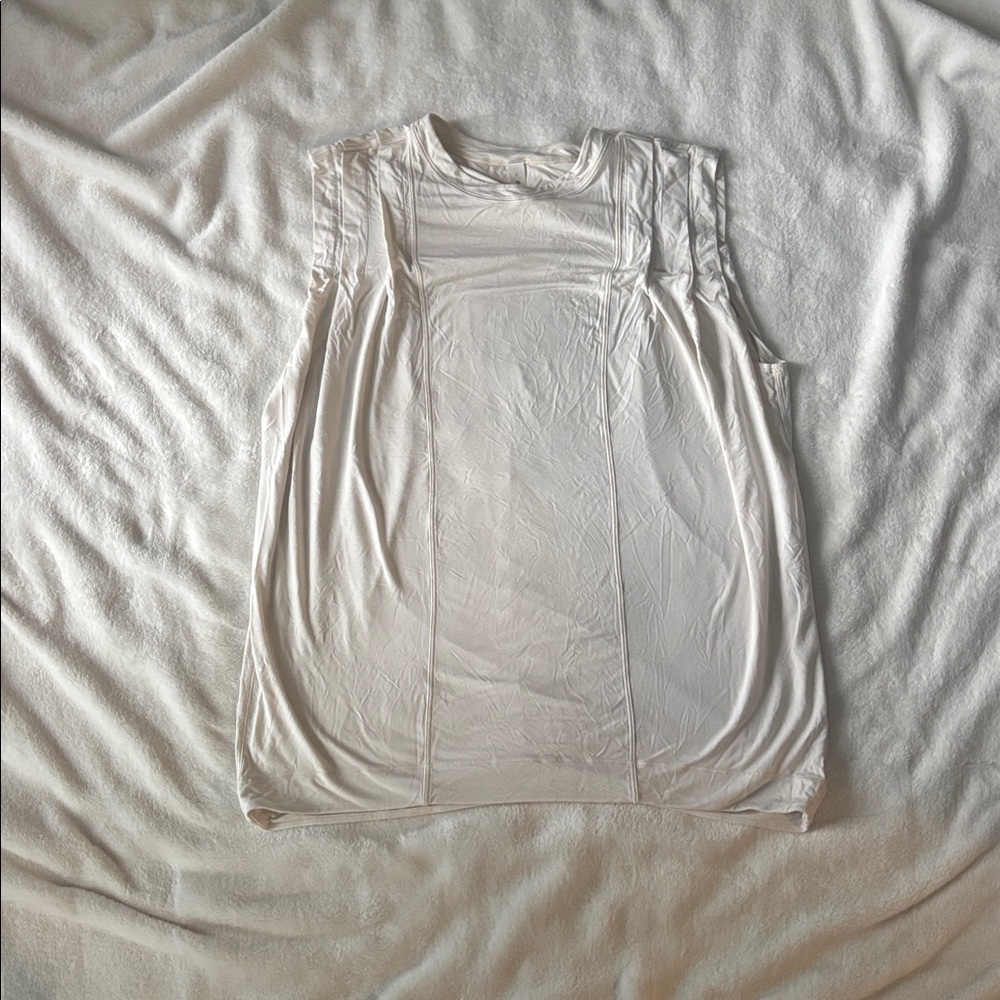 Lululemon Modal Pleated Shoulder Tank - White Opal, Size 2